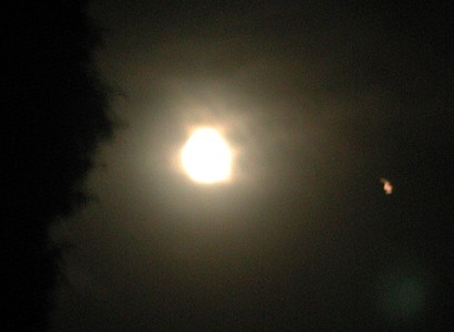 Měsíc a Mars, 13.8.2003, 22:30 hodin, jihovýchodní obzor